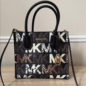 Michael Kors Calfskin Mixed Logo Satchel Limited Edition